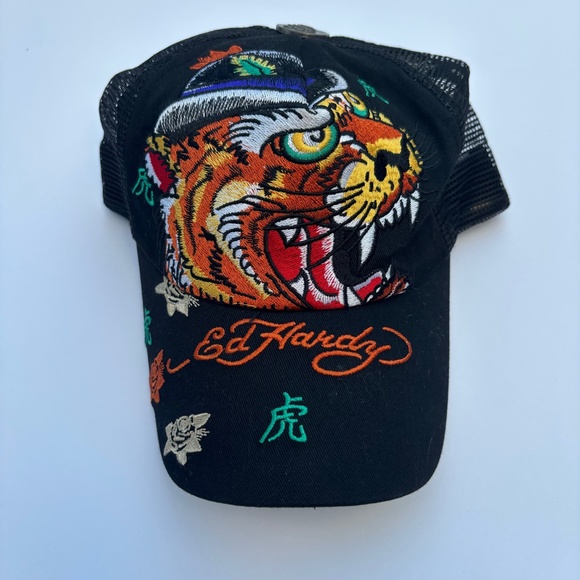 Ed Hardy Embroidered Screaming Tiger Cap-unisex - Picture 1 of 11